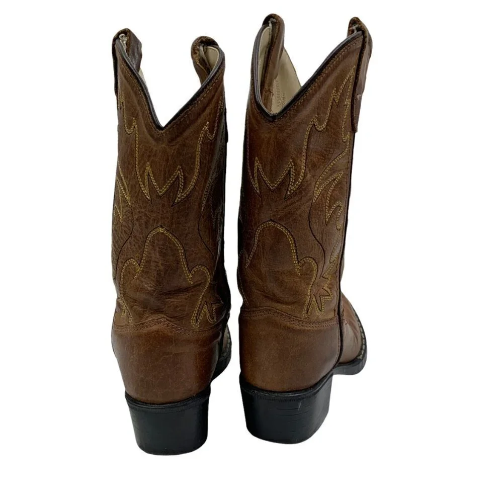 Old West Kids Boots Unisex-Child J Toe Western Boots Tan Canyon Size 9.5